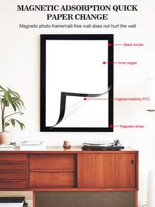 [4-8pcs Magnetic Diamond Frame] Diamond Art Frame 12x16 Inches - Fits 10 X 14 Inch Photos, Self-Adhesive Backing, Horizontal Or Vertical Wall Hanging, Photo Art Frame, Black - Multicolor - View 3
