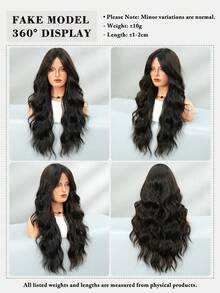 7JHH WIGS Dark Brown Wig Long Loose Wavy Wig Middle Part With Curtain Bangs Natural Looking Synthetic Heat Resistant Fiber Hair Wigs For Women Daily Party Rave Use 26 Inch - Black Brown - View 7