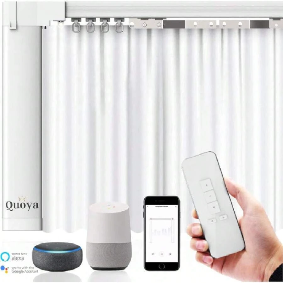 Smart Electric Curtain Track AT5810[Up To 5m (196in) - Motorised And Adjustable ], With Automated Rail Motor With App, Voice, Remote Control, Compatible With Alexa,  And ,37896255 - 深灰色 - 查看 1
