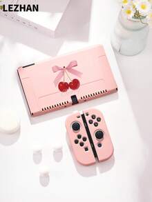 1个简约纯色樱桃图案保护壳，兼容Switch 2 (2025)、Switch 2/Switch NS/Switch OLED/Lite，Switch游戏机配件，全套，含收纳袋，Switch玩家的最佳礼物 - 彩色 - 查看 16