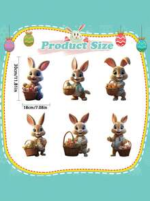 6pcs-Outdoor Easter Bunny Decorations - Staked Rabbit Yard Signs - Waterproof Lawn Signs For Spring Home Decor Easter Party Backdrops, Photo Props - Multicolor - View 4