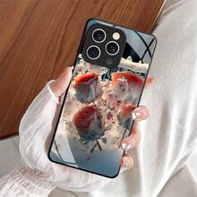 Una funda de vidrio para teléfono con un patrón de ramo de rosas escarchadas, adecuada para los modelos de  16 15 14 13 12 11 Pro Max 16E 16 15 14 12 11Pro 14 Plus 11 X XS XR Xsmax 12 Mini SE3 SE2 8 Plus 7, duradera y a prueba de golpes, perfecta para regalos de San Valentín, regalos de cumpleaños y regalos de apertura de escuela. - Colores mixtos - Ver 4