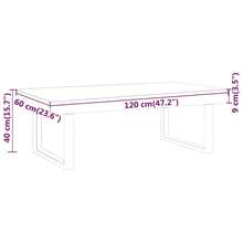 vidaXL Table basse Gris et noir 120x60x40 cm MDF et fer - Gris - Voir 6