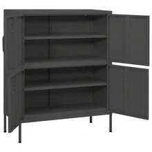 vidaXL Mobile da soggiorno Antracite 80x35x101,5 cm Acciaio - Grigio - Visualizzare 6