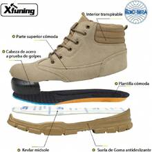 Tenis de  Industrial Hombre, Zapatos de Trabajo con Casquillo y Kevlar, Zapatos de  Cómodas Resistente Desgaste Transpirable, Anti Aplastamiento y Anti Aplastamient,37858253 - Multicolor - Ver 2