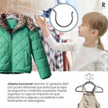 Tendencia50 Ganchos Infantiles De Terciopelo Antideslizantes 360º Color GrisCalidad premium - Azul - Ver 4