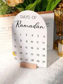 1 Lịch đếm ngược Ramadan và Eid Hồi giáo, Lịch để bàn trang trí theo dõi ngày lễ Eid tự làm theo phong cách cổ điển, Thích hợp cho gia đình, bàn làm việc văn phòng trong tháng Ramadan. - Nhiều màu - Xem 2