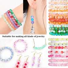 1280pcs 6mm Glass Beads For Jewelry Making, Bracelet Making Kit 24 Style Crystal Beads Round Beads For DIY Crafts With Spacer Beads Charms Accessories - ColorB - 查看 3