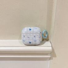 Ốp bảo vệ tai nghe 1 2 3 4 Pro Pro2 Pro3 họa tiết hoa nhí ren thắt nơ bên hông, phối màu hồng, xanh dương và vàng, bề mặt bóng. - Màu xanh nhạt - Xem 6