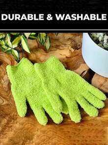 4只装超细纤维清洁手套 | 弹性透气，适用于客厅、卧室、浴室、厨房、汽车等场所的除尘和清洁。