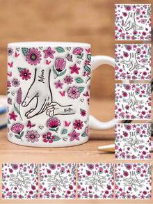 1 pieza Taza personalizada con nombre para el Día de la Madre, taza de café con nombre personalizado, taza de flores personalizada, taza de aniversario con texto personalizado, regalo único para el Día de la Mujer, regalos de inauguración de la casa, regalo de San Valentín para ella, reutilizable, multifuncional, ornamental, elegante, exquisita, de alta calidad, personalizada, única, regalos ideales para novio, novia, papá, mamá - Estilo 3 - Ver 7