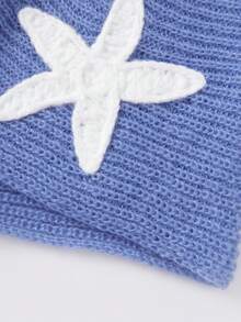 Women's Knit Shorts Casual Slim Fit Stylish Decorative Starfish Ribbed Elastic Mid Rise Shorts For Spring/Summer - Azul - Ver 9