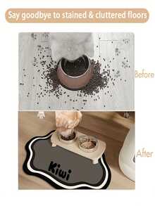1pc Customized Super Absorbent Dog Food Mat, Can Print Name, Personalized Pet Food Mat, Personalized Dog Mat (Use Pet Name), Personalized Dog Feeding Mat, Customized Dog Bowl Mat, Customized Dog Food Mat (Can Print Name) - Made Of Thickened Non-Slip Material
