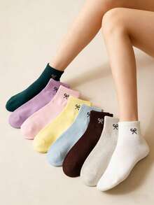 1/5/10 Pairs Women Butterfly Pattern Simple Fashion Comfortable Breathable Ankle Socks - Multicolor - View 5