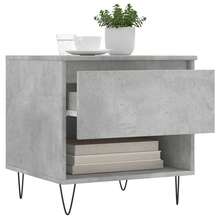 vidaXL Tables basses 2 pcs gris béton 50x46x50 cm bois d'ingénierie - Gris - Voir 4