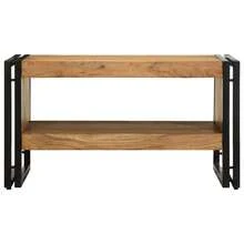Tavolino vidaXL basso 70x50x38 cm in legno massello di acacia - Castano - Visualizzare 4
