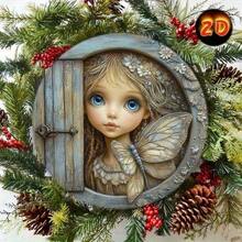 2D Enchanted Fairy Door Wall Art With Aluminum Peeking Fairy For Home Garden Party Decor Ideal For Room And Fairy Gardens, Decorative Signs And Plaques. - 彩色 - 查看 12
