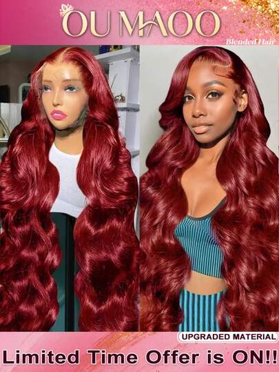 13x6 HD Lace Front Wig Human Blended Hair Body Wave Wig 34 Inch - 200% High Density Pre-Plucked Glueless Wig With Baby Hair & Transparent Lace For Women, No Glue Easy Install, Long Silky Ready-To-Wear Frontal Wig For Daily & Versatile Styling