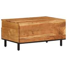 vidaXL Tavolo basso 80x54x40 cm legno massiccio d'acacia - Castano - Visualizzare 7