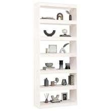 vidaXL Biblioteca/separador de piezas blanco 80x30x199,5 cm Alfiler macizo - Blanco - Ver 4
