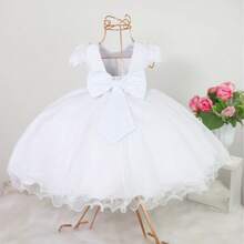 White Flower Girl Dress, Enchanted Butterfly Garden Theme, Girls 1-3 Years Old - 白色 - 查看 3