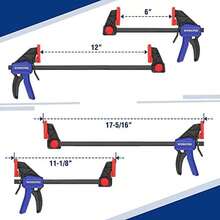 WORKPRO Bar Clamps For Woodworking, 6-Pack One-Handed Clamp/Spreader, 6-Inch (4) And 12-Inch (2) Wood Clamps Set, Light-Duty Quick-Change F Clamp With 150 Lbs Load Limit Blue - White - View 6