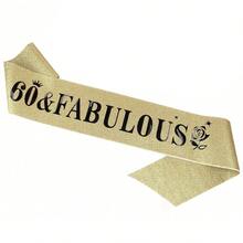 60th Birthday Sash And Tiara For Women, Gold Crown 60 And Fabulous Sash & Crown Set, 60th Birthday Gifts For Women, 60th Birthday Decorations Women - Multicolor - View 9