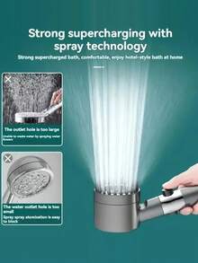 Cabezal de ducha de mano de alta presión con 3 modos y función de masaje, cabezal de ducha de masaje con cierre de un solo toque y 12 filtros de repuesto, montado en la pared, material de ABS con superficie pulida, diseño redondo, estilo minimalista moderno, adecuado para baños de casa y hotel, accesorio esencial para baños modernos y autocaravanas, mejora tu baño para una experiencia de baño tipo spa, opción de regalo ideal - Multicolor - Ver 12