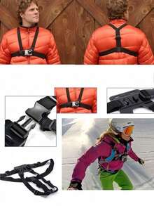 1 Set Ski Chest Strap Mount Compatible With GoPro Hero 9 Black, 8 Black, Hero 7, Hero 6, 5, 4, Chest Mount Harness For GoPro Hero (2018), Fusion, Osmo Action Camera, Adjustable Chest Strap With J-Hook Compatible With GoPro Hero 13 12 11 10 9 8/AKASO EK7000 Brave 4 7/Vemont/WOLFANG/Surfola/Icefox - Multicolor - View 7