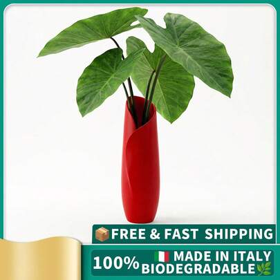 ORIZZONTE Vaso Wave Twist – Design minimalista moderno para flores, galhos e plantas artificiais – Ideia de presente para casa/escritório – 100% fabricado na Itália, enviado da Itália