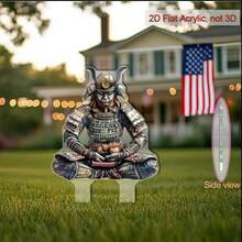 Acrylic Japanese Samurai Statue Garden - Weather-Resistant Outdoor Planter Decor, Holiday Lawn Decoration For Festivals And Celebrations, Gift For Friends, Housewarming - Multicolor - View 3