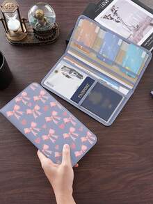 Pink Bow Design Multi-Functional File Storage Pouch, Suitable For Car And Daily Use, Can Store Driver's License, Insurance, Passport And Various Cards. This Important Document Storage Pouch Is An Ideal Gift For Car, Truck, Motorcycle And Trailer Owners, Also Suitable As A Birthday Or New Year Gift. - Multicolor - View 13