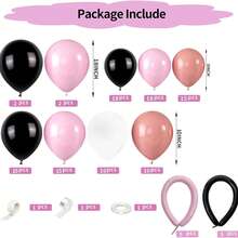 Pink And Black Balloon Arch Kit,118Pcs Retro Dirty Pink Black Clear Balloons Garland Different Sizes For Girls Women Birthday Wedding Baby Bridal Shower Party Decorations - Multicolor - View 7