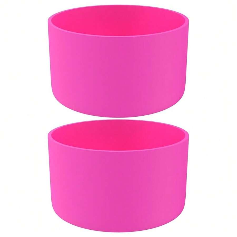 Silicone Bumper Boot For H2.0 40 Oz 30 Oz Tumbler With Handle & IceFlow 20oz 30oz, Protective Water Bottle Bottom Sleeve Cover, Tumbler Accessories (Rose Red) - 玫瑰紅色 - 查看 1