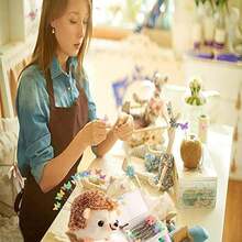 Cojín Erizos Rosa, Pincushión con 100 Pines de Mariposa de Colores, Seda y Fleece, Perfecto para Costura y Manualidades - Caqui - Ver 2