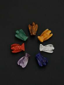 Healing Angel Carving Statue- Handcrafted Crystal Stones Unique Spiritual Gift For Peace, Protection Positive Energy Figurines