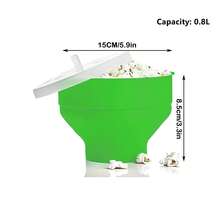 1pc Silicone Popcorn Maker Bowl With Lid, Microwave Silicone Popcorn Popper Bowl, Collapsible Dishwasher Popcorn Bowl For Home Party DIY Popcorn - Multicolor - View 14