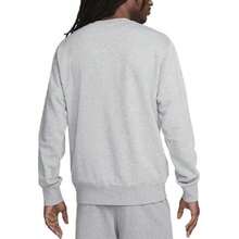 Nike Sportswear Men's Crew Neck Long Sleeve Sweatshirt With Embroidered Logo, Light Grey - Light Grey - View 5