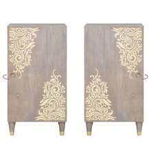 vidaXL Buffet gris et or 40 x 33 x 75 cm Macizo de madera de mangue - Gris - Ver 10