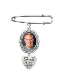 1/2 piezas Kit de fabricación de broches de alfileres DIY, regalos del Día de San Valentín, para novia, boda, aniversario, Ramadán, Día de la Madre, festival, broche de alfileres con encanto de ramo de fotos personalizado DIY, para mujeres y niñas, broche de corazón de foto vintage, marco de encaje con marco ovalado con colgante