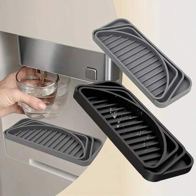 2 khay hứng nước bằng silicon, dùng cho tủ lạnh và máy lọc nước, ngăn ngừa vết bẩn và tràn nước, khay hứng nước có thể tùy chỉnh cho tủ lạnh và máy lọc nước.