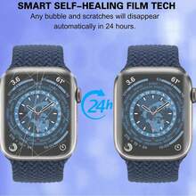 3pcs Privacy Screen Protector Film Compatible With Apple Watch, Soft Hydrogel Film, Waterproof, Shock-Absorbing, Ultra-Thin, Compatible With Apple Watch Ultra 49mm, 45mm, 46mm, 44mm, 42mm, 41mm, 40mm, 38mm, Series 11/10/9/8/7/6/SE/5/4, Full Coverage, Anti-Scratch, Smooth Touch - Clear - View 6