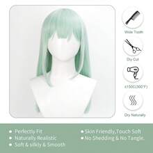 Yewell Cosplay Wig, 23 Inch Mint Green Bangs, Dream Daily Series Cosplay Headpiece, Versatile Cartoon & Anime Character Styling, Suitable For Private Parties, Everyday Roleplay, Halloween, Sakamoto Daily - Mint Green - View 7