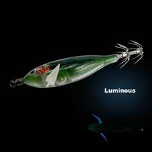 10pcs Bionic Glowing Wooden Shrimp Lure With Lead Sinkers, Shrimp Bait Clip Hooks, Squid Hooks, Octopus And Squid Lures For Sea Fishing - Multicolor - View 9