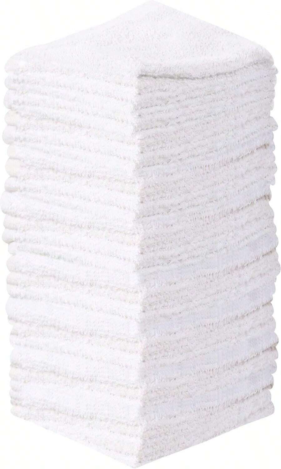 Towel And Linen Mart 100% Cotton - 24 PK Wash Cloth Set - White Color Flannel Face Cloths, Highly Absorbent And Soft Feel Fingertip Towels (White, Pack Of 24) - Màu 15 - Xem 1