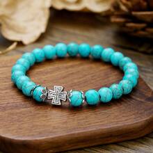 1pc Bohemian Style Turquoise Beaded Bracelet, Unisex Couples & Best Friends Design, Delicate & Versatile, Suitable For Daily Wear, Gift