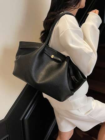 2025 Autumn New Casual Minimalist Women's Commuter Handbag, Large Capacity Shoulder Bag, Fashionable, Can Be Used As Underarm Bag, Shopping Basket Handbag, Versatile Retro Commuter Fashion Shoulder/Underarm Handbag