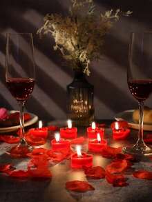 9pcs Heart-Shaped Scented Candles, Suitable For Proposal, Birthday Celebration, Room Decor, Graduation Gift, Home Decor, Christmas Decoration, Christmas Gift - Red - View 3