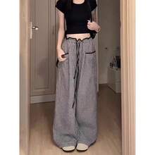 Women Pants - Black and White Checkered - View 8