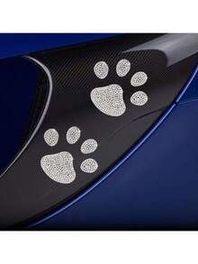 1个镶钻闪亮爪印汽车贴纸 - A - 查看 12